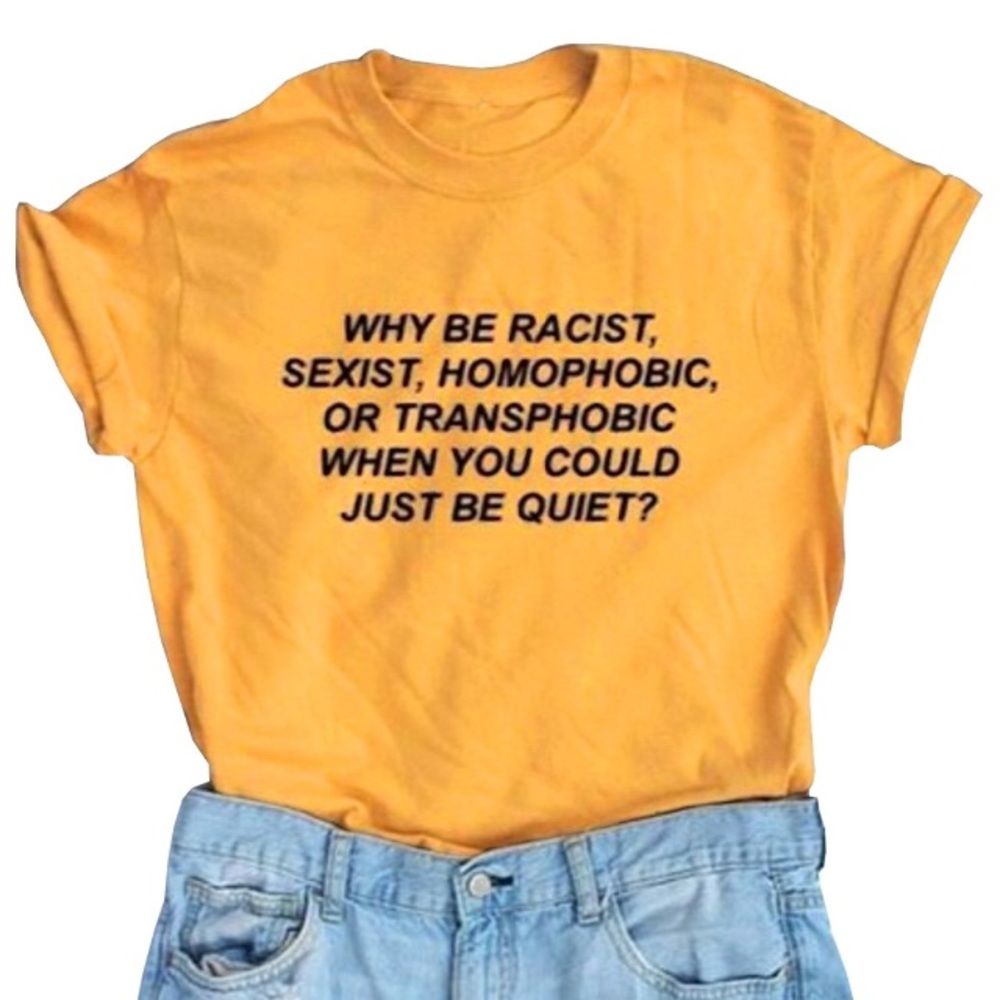 Yellow Activist Graphic Logo T Shirt Cotton